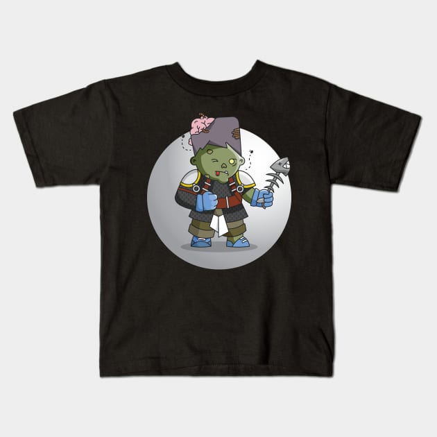 Relic Hunters - Green Zombie with Chainmail Kids T-Shirt by Lovelace Designs